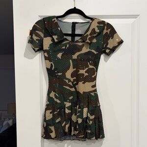 Camo Sequin Figure Skating Dress